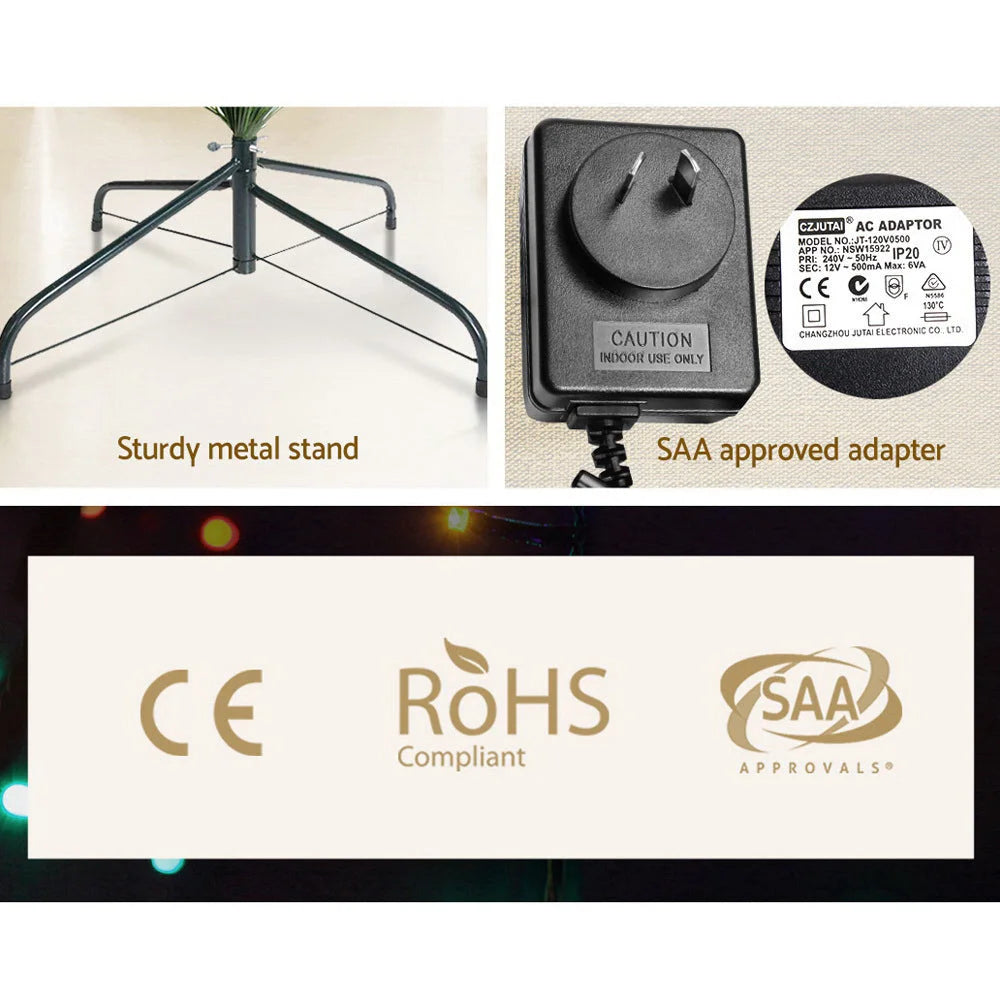 LED Christmas Tree 7FT Optic Fiber Xmas Multi-Colour Lights