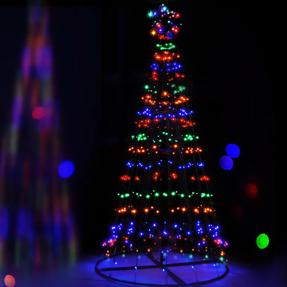 LED Christmas Tree Lights Solar 2.1M - Multi-Colour Optic