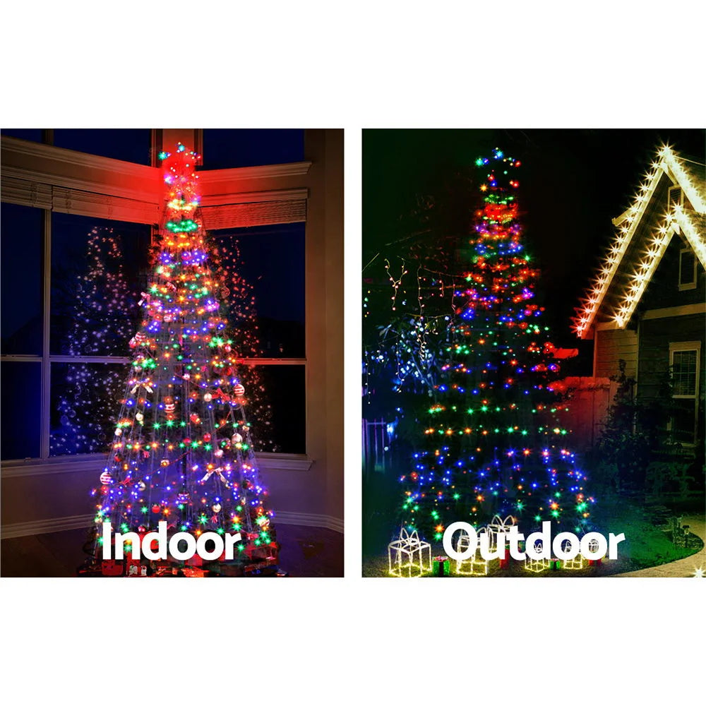 LED Christmas Tree Lights Solar 2.1M - Multi-Colour Optic