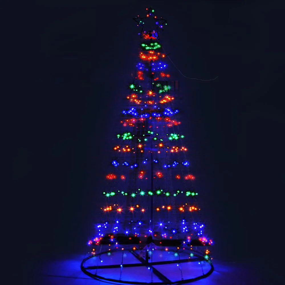 LED Christmas Tree Lights Solar 2.1M - Multi-Colour Optic