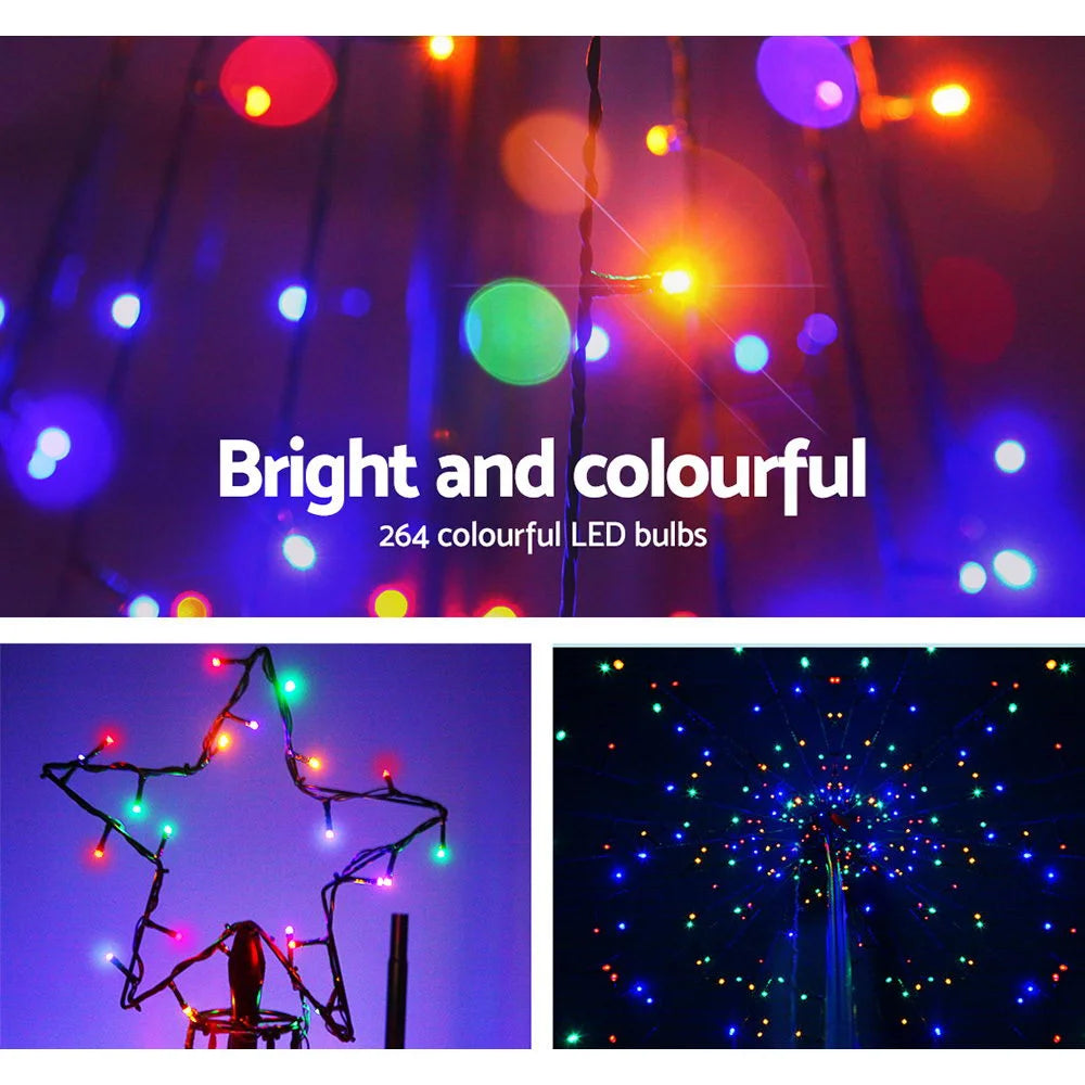 LED Christmas Tree Lights Solar 2.1M - Multi-Colour Optic