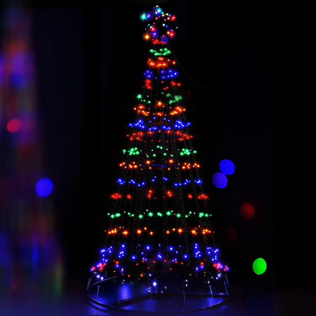 LED Christmas Tree Lights Solar 2.1M - Multi-Colour Optic