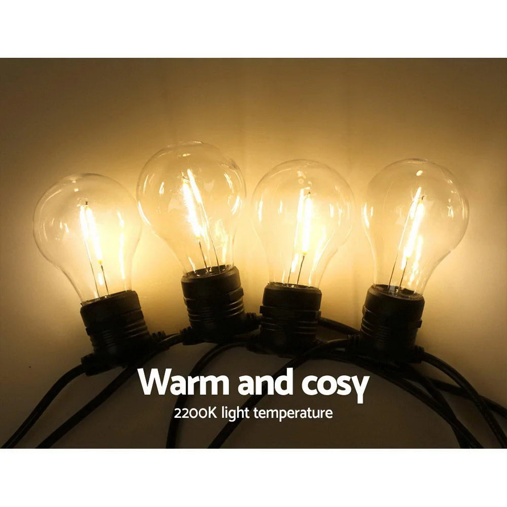 LED Festoon String Lights 41 m 40 Bulbs A19