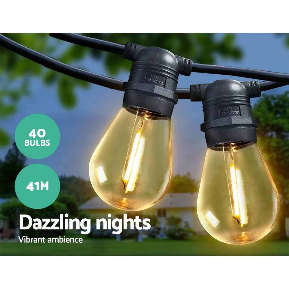 41m led festoon string with lights m bulbs