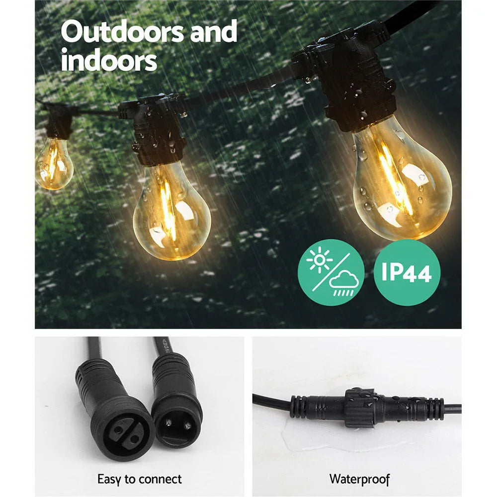 LED Festoon String Lights 50 m 50 Bulbs A19