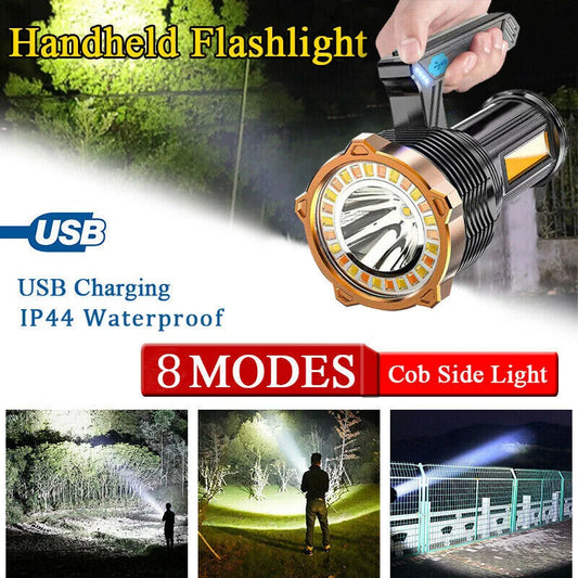 LED Flashlight Super Bright 1200lm Torch Lamp USB Rechargeable