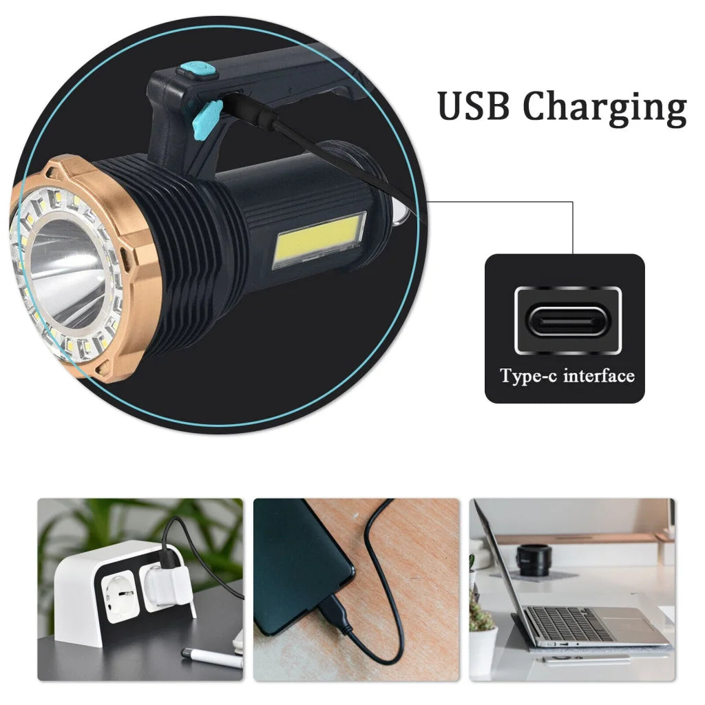 LED Flashlight Super Bright 1200lm Torch Lamp USB