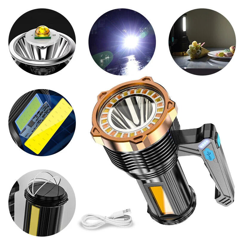 LED Flashlight Super Bright 1200lm Torch Lamp USB