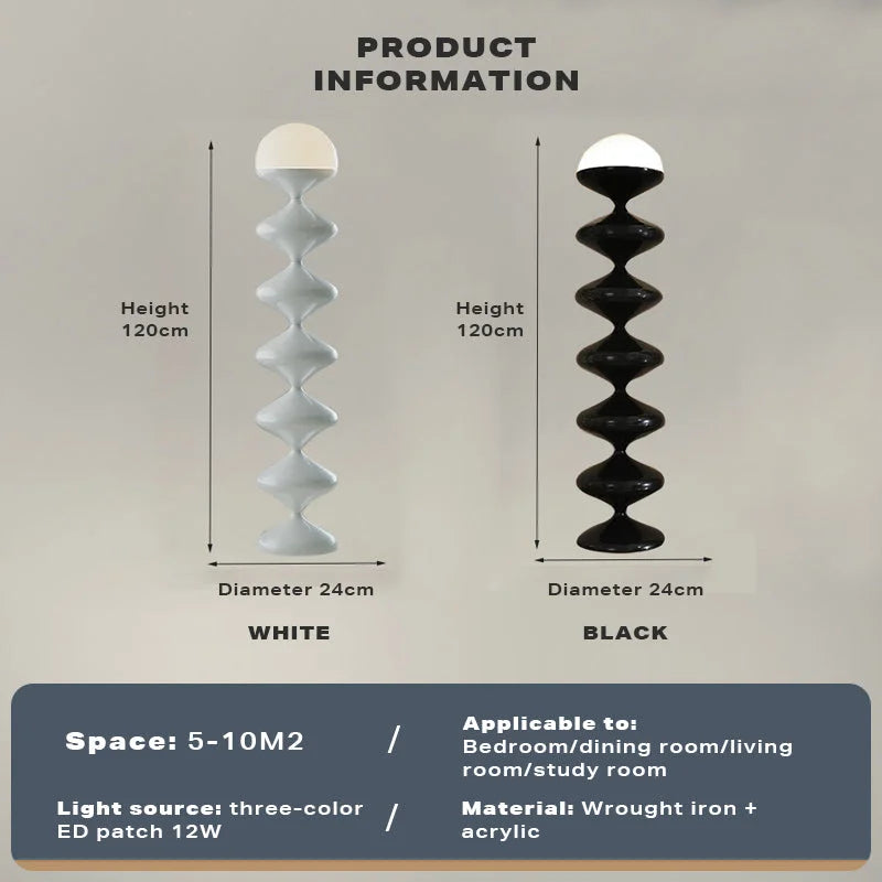 LED Floor Lamp Column Dimmable Decorative Standing Tall