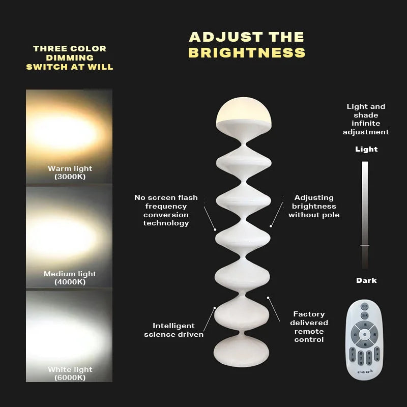 LED Floor Lamp Column Dimmable Decorative Standing Tall