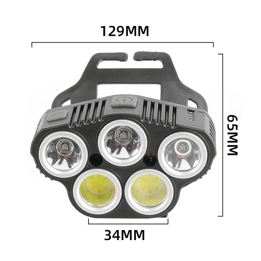 LED Head Torch 6 Modes Induction Camping COB Infrared