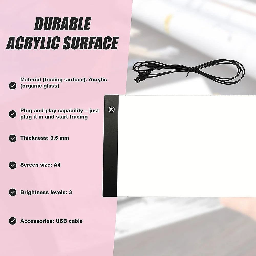 Art Design Stencil Tattoo Copy Drawing Pad LED Light Box Tracing Board