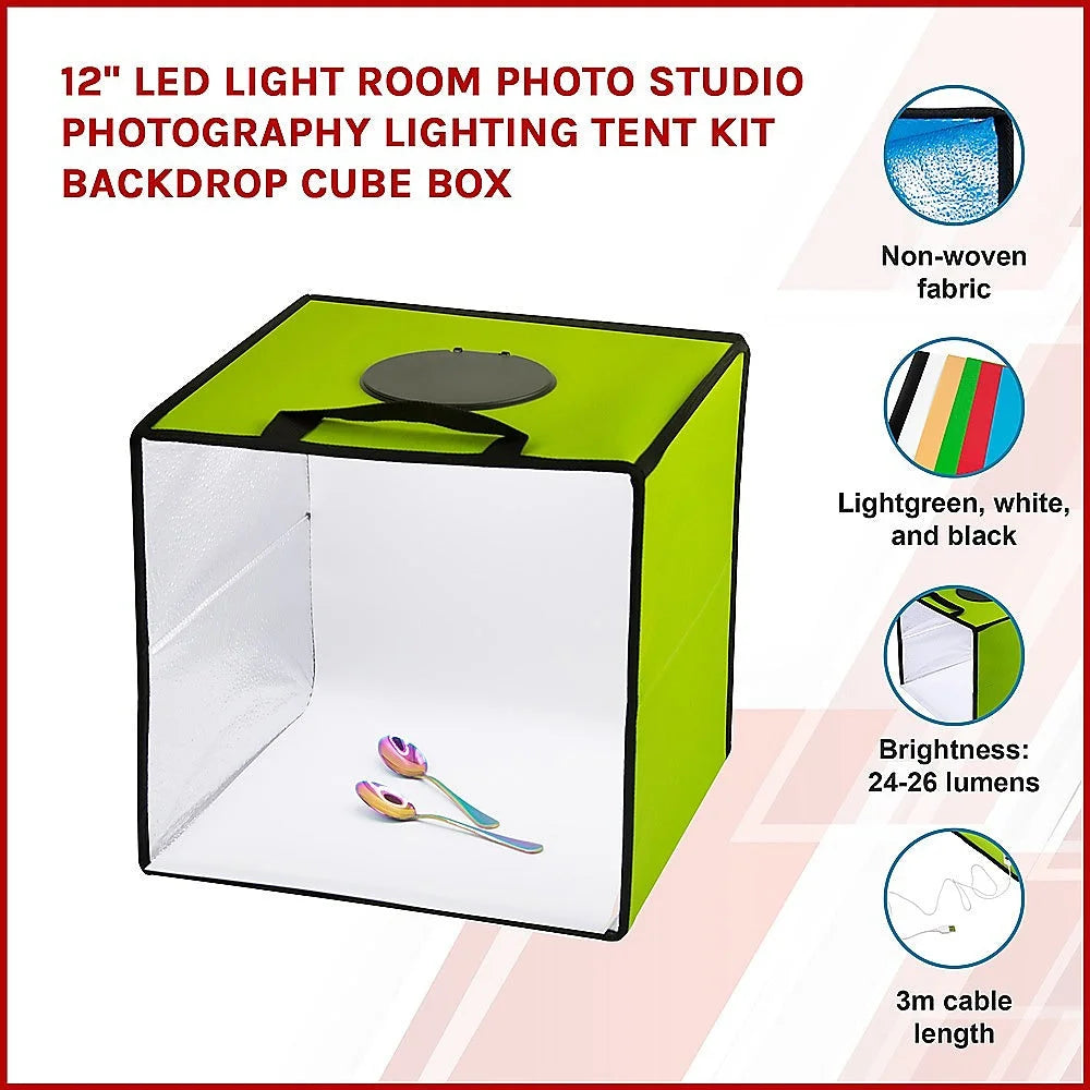 LED Light Room Photo Studio 12’’ Photography Lighting Tent