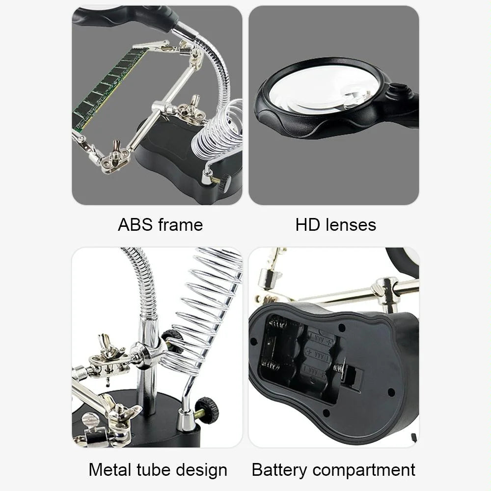 Led Light Watch Repair Magnifier With Stand And Clip-1915197535757144069