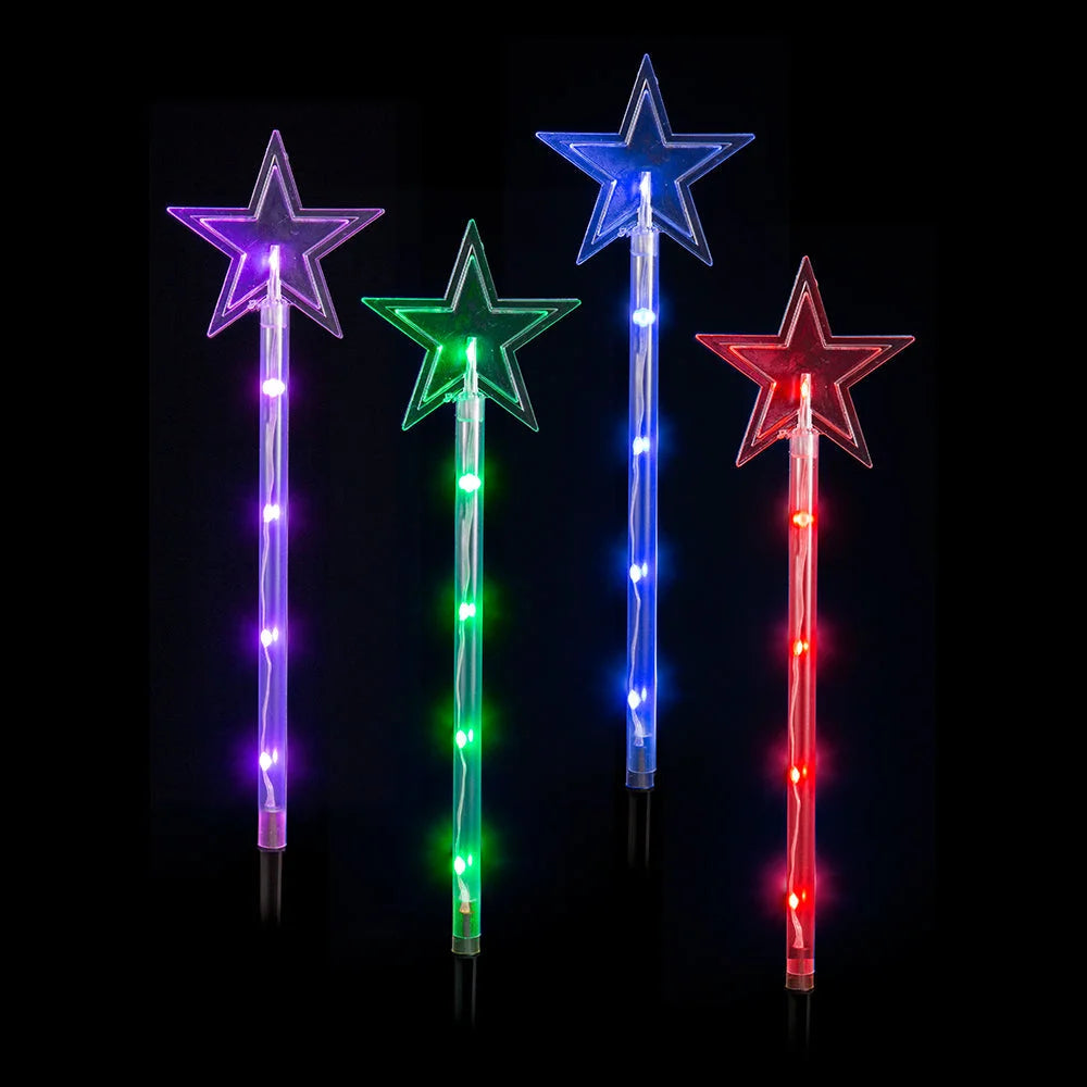 LED Lightshow Star Path Lights 4 pieces Remote Controlled