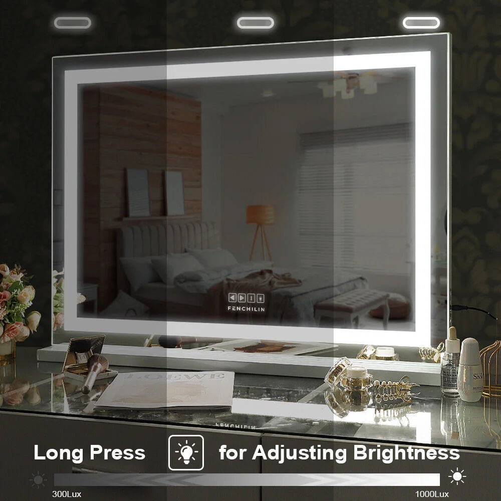 LED Makeup Mirror Bluetooth Touch Sensor Hollywood Vanity