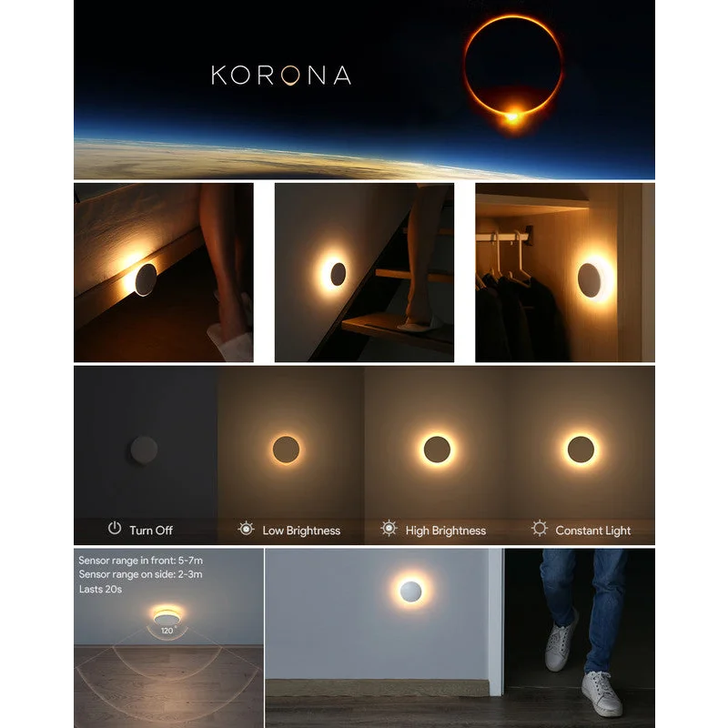 LED Motion Sensor Night Light Indoor Cordless Battery