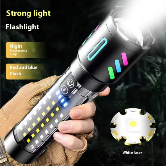 LED Rechargeable Laser Flashlight – Multifunctional Type-C