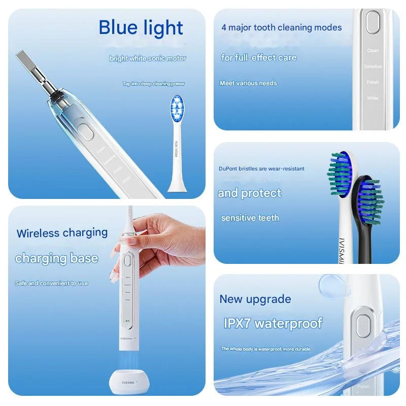 LED Sonic Electric Toothbrush - 2-in-1 Cleaning & Whitening