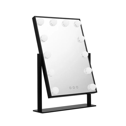 LED Standing Makeup Mirror Black - Bedroom