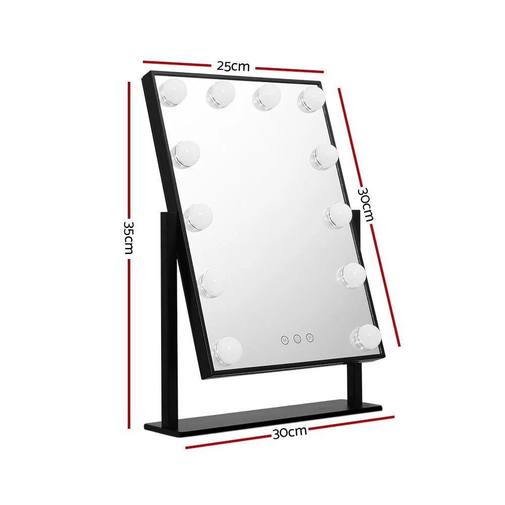 LED Standing Makeup Mirror Black