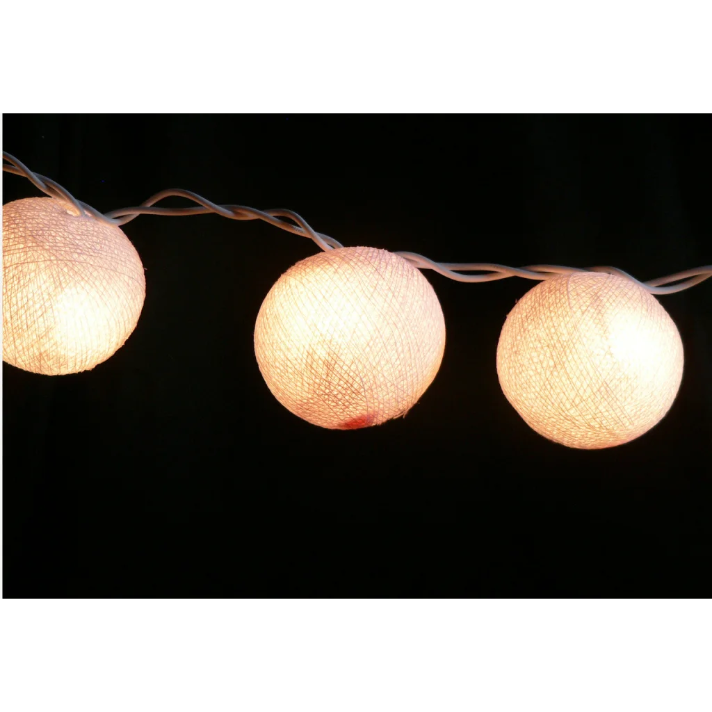 LED String Lights 20 White 5cm Ball Battery - Wedding Party