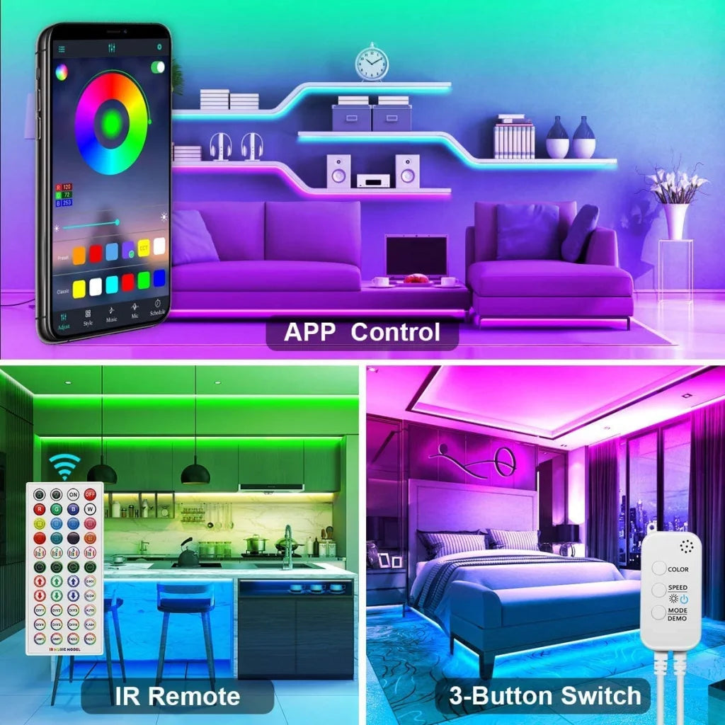 12m LED strip lights with key surfaces and edge shape