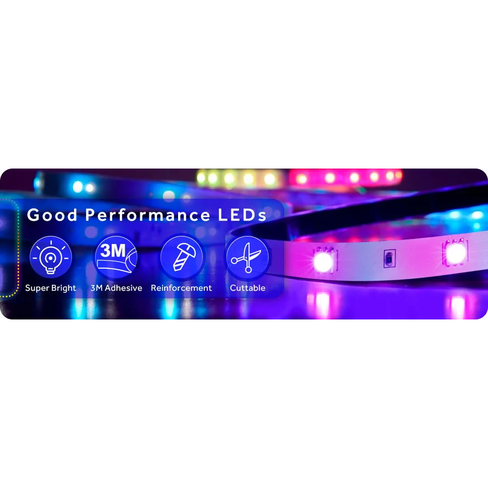12m LED strip lights with size cues and product form