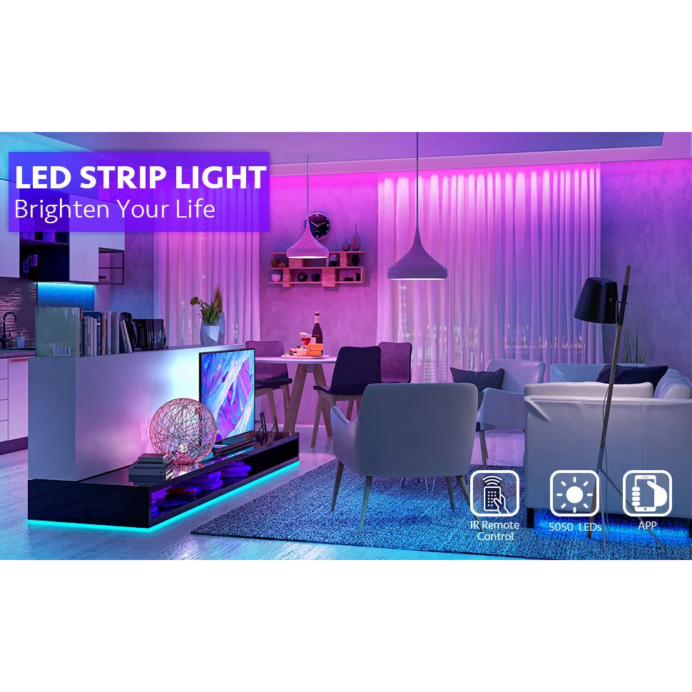 12m LED strip lights with remote control and main unit