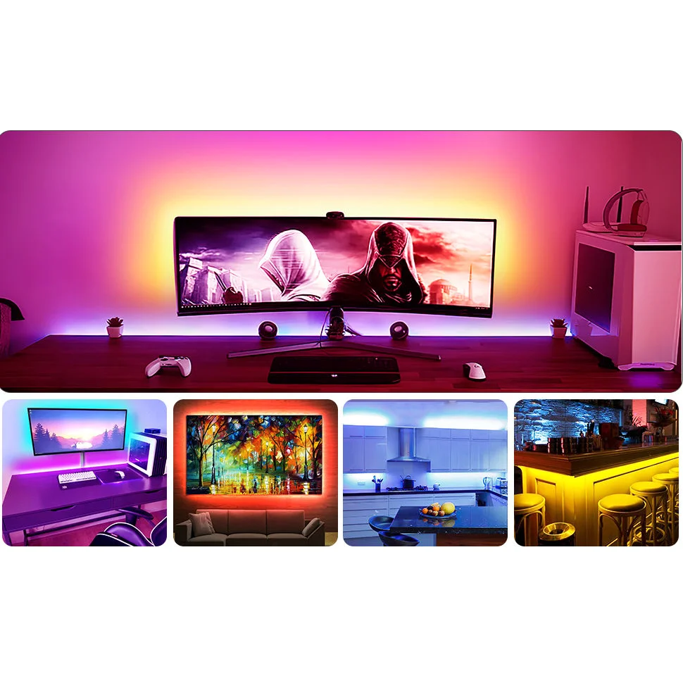12m LED strip lights with storage context and item proportions