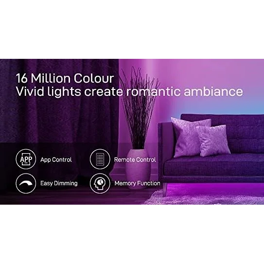 LED strip lights with shape details and included parts