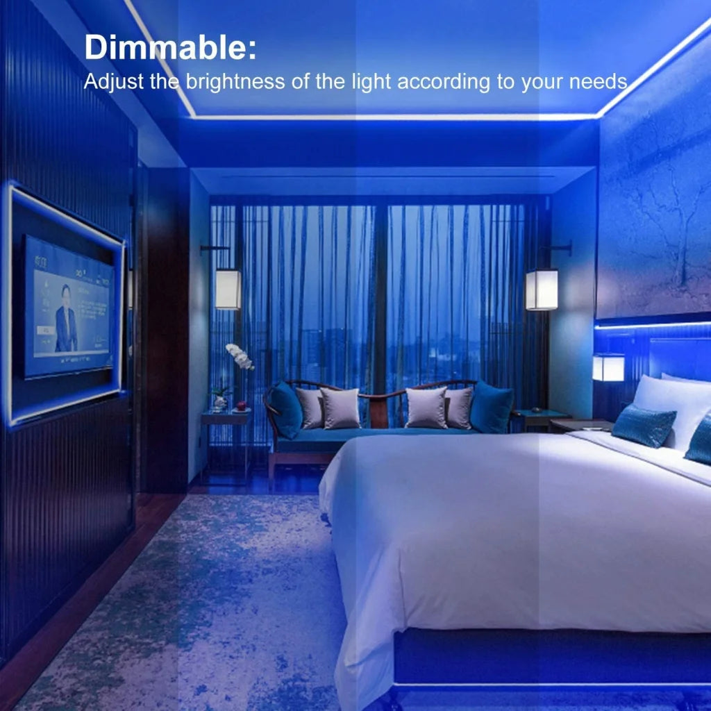 12m LED strip lights with shape details and included parts