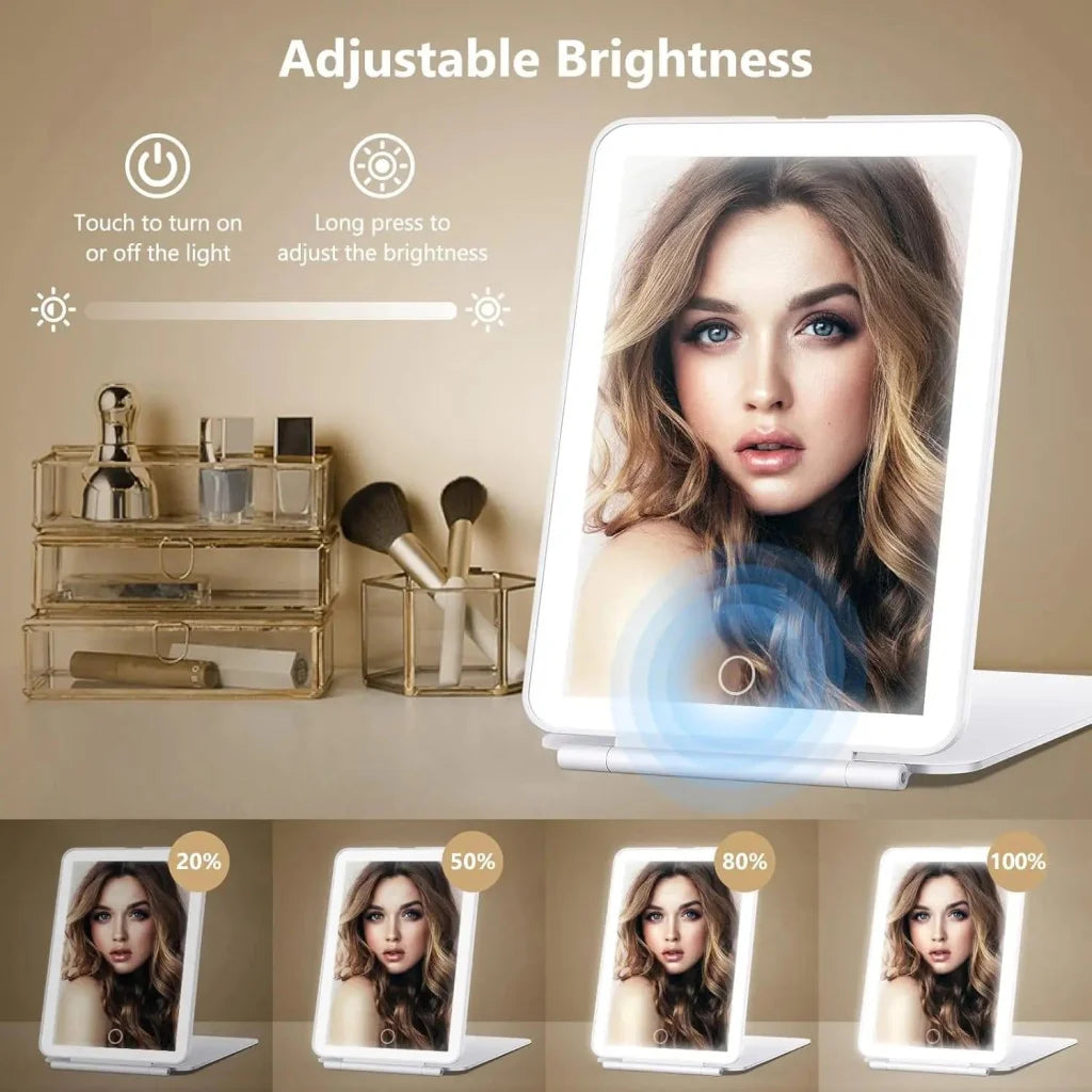 LED Travel Makeup Mirror 3 Light Modes USB - Home & Garden