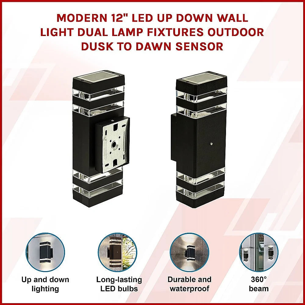 LED Up Down Wall Light 12’’ Modern Dual Lamp Fixtures