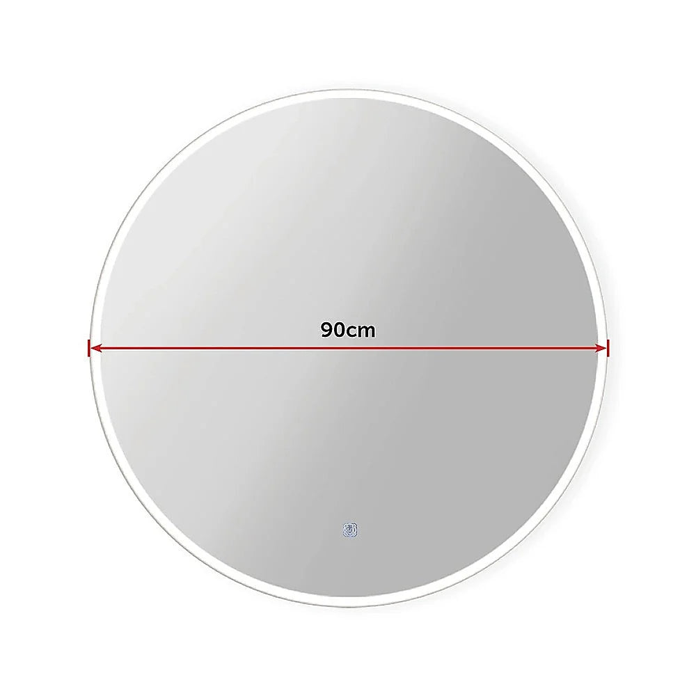 LED Wall Mirror 90cm Round Bathroom Mirror with Light