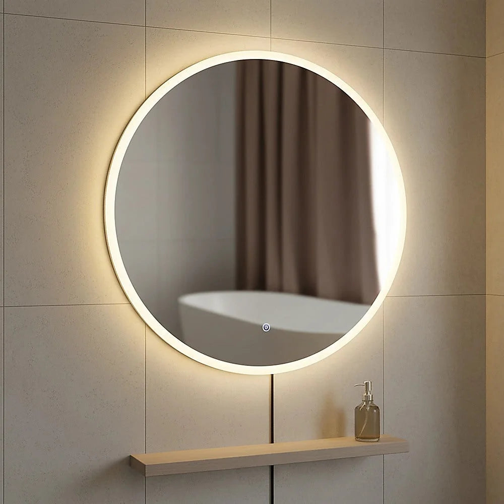 LED Wall Mirror 90cm Round Bathroom Mirror with Light