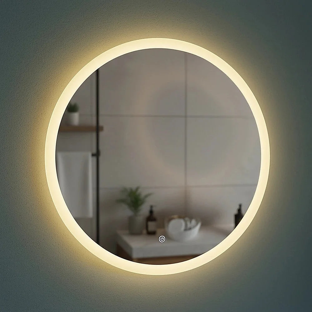 LED Wall Mirror 90cm Round Bathroom Mirror with Light