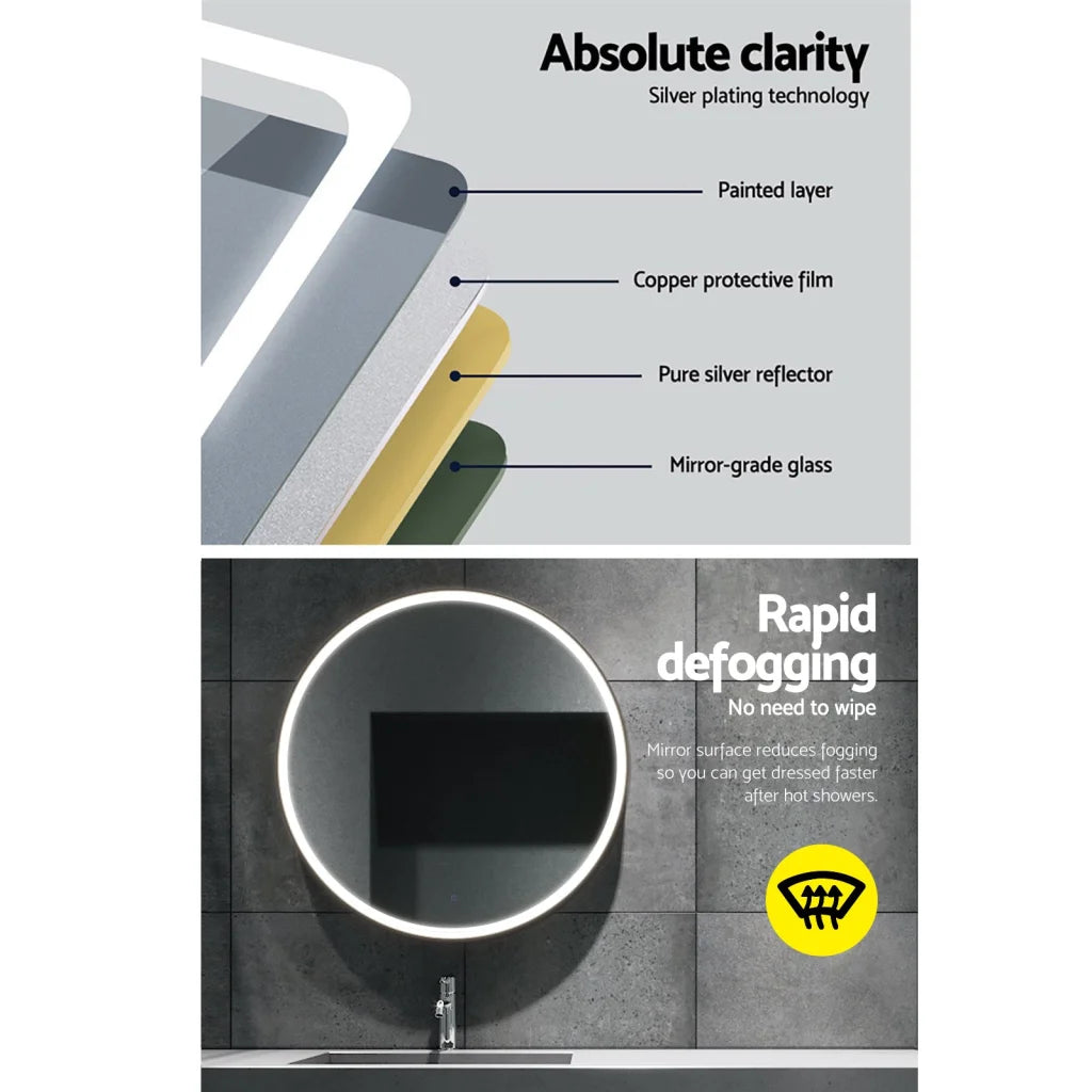 LED Wall Mirror Bathroom Light 80CM Decor Round decorative