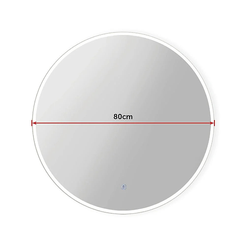LED Wall Mirror Bathroom Light Decor Round 80cm