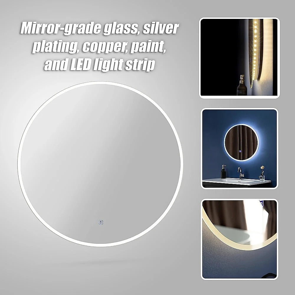 LED Wall Mirror Bathroom Mirrors Light Decor Round 60cm