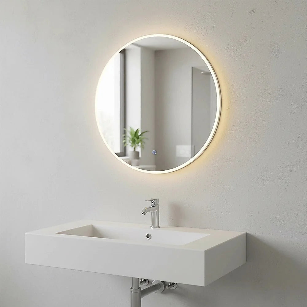 LED Wall Mirror Bathroom Mirrors Light Decor Round 60cm