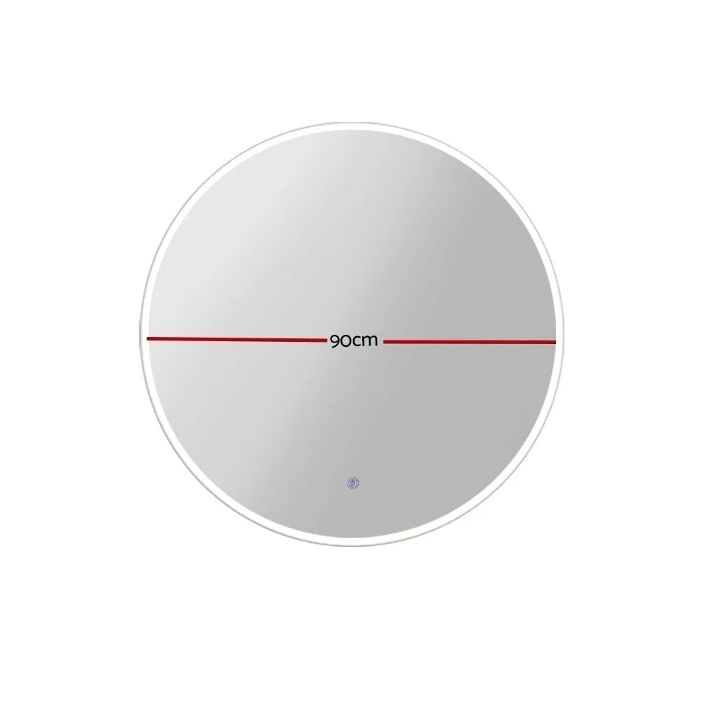 Mirror Bathroom Mirrors Light 90cm Decor Round LED Wall