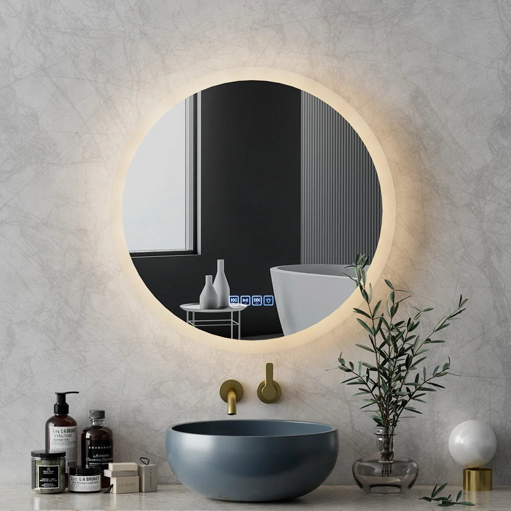 LED Wall Mirror Bluetooth with Light 60CM Bathroom Decor