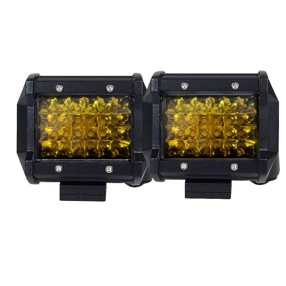 LED Work Light Bar Spot 4-Inch Pair - Philips Quad Row 4WD