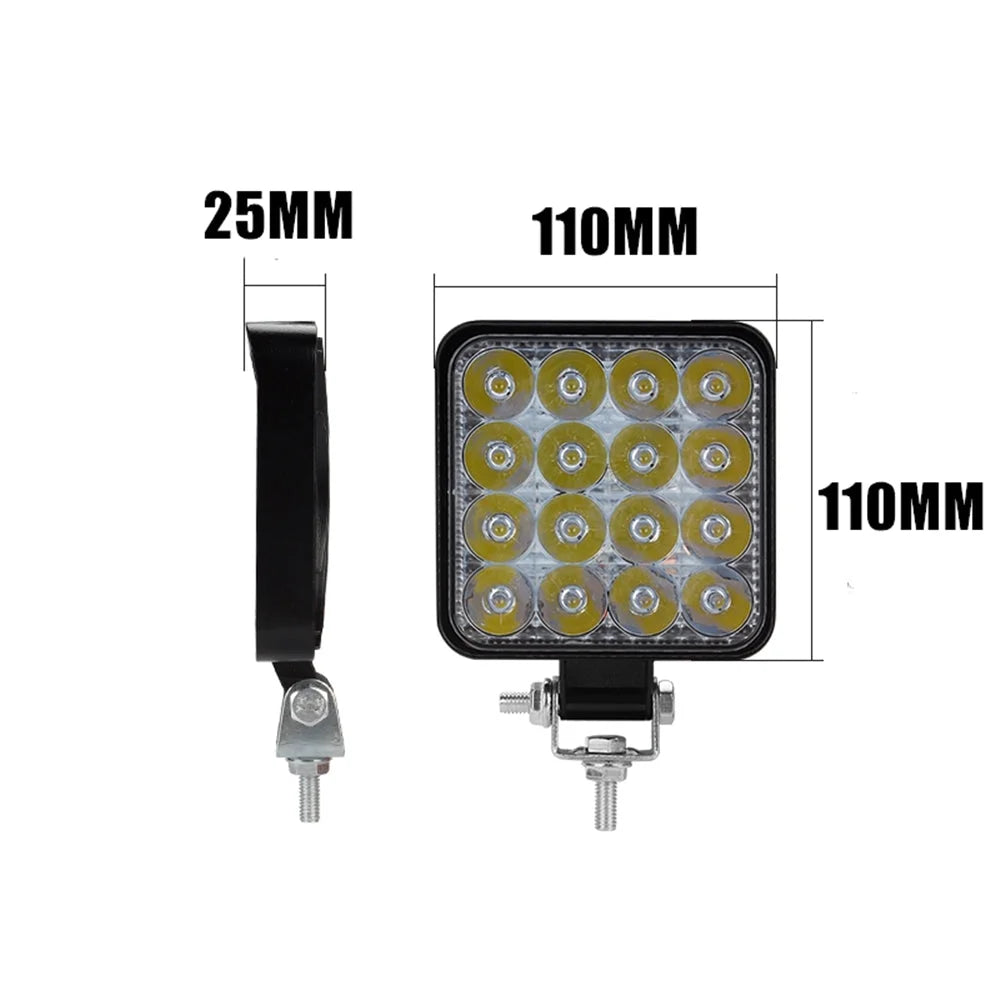 LED Work Lights 80W CREE FLOOD 12V Boat Camping Square