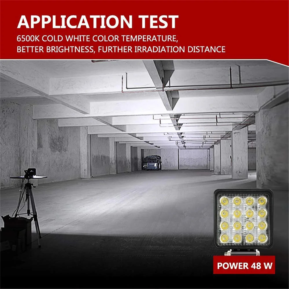 LED Work Lights 80W CREE FLOOD 12V Boat Camping Square