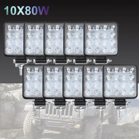 LED Work Lights 80W CREE FLOOD 12V Boat Camping Square