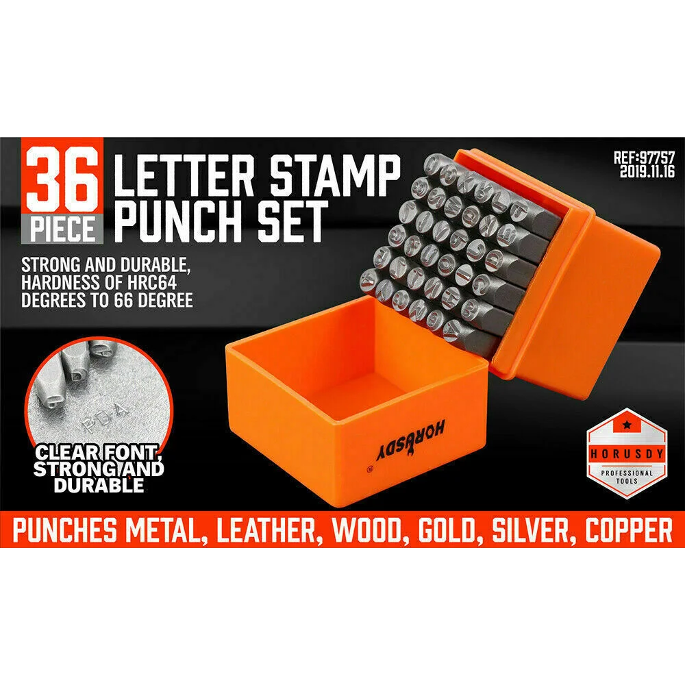 Letter Stamp Set 36Pc 6mm Capital Letters Punches Metal