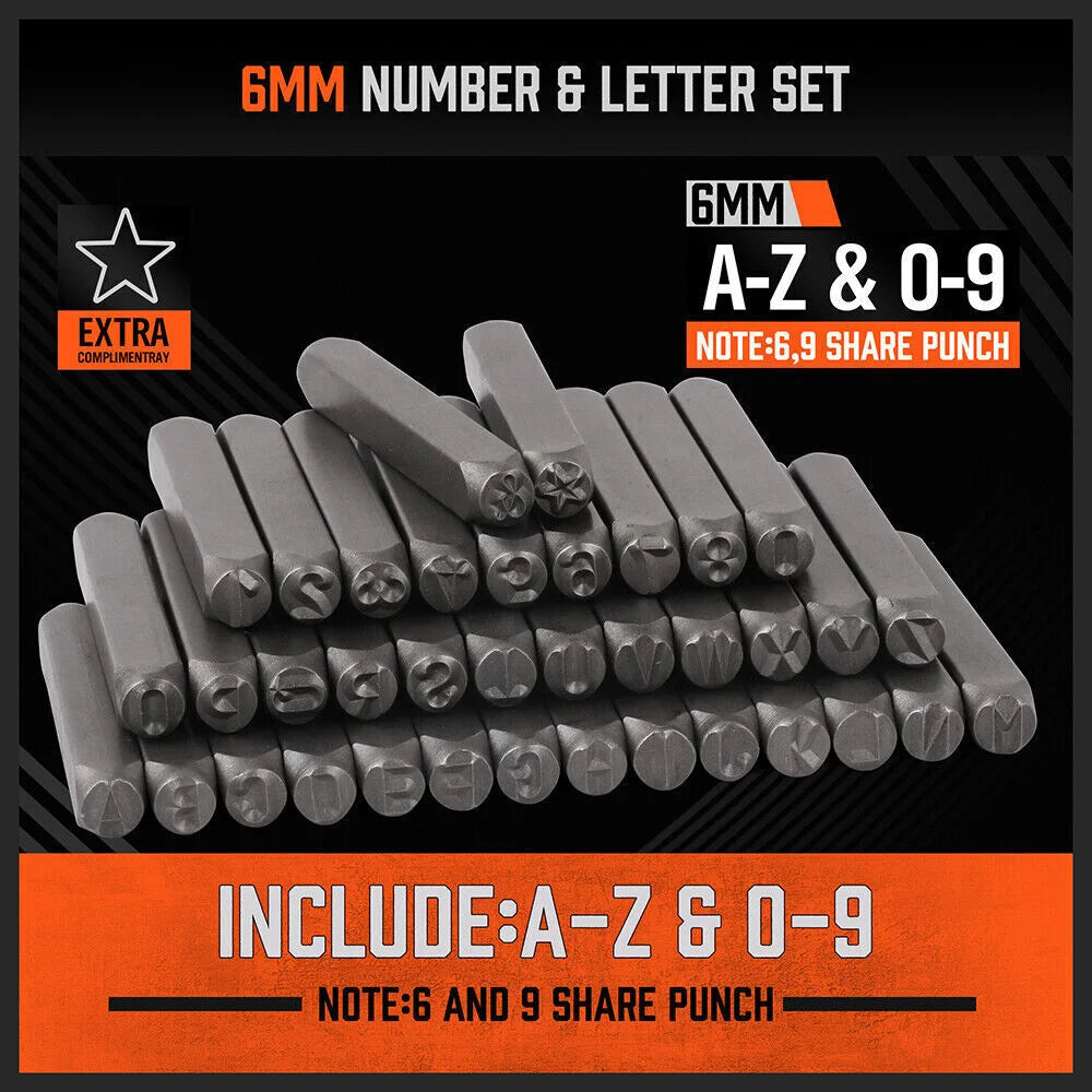 Letter Stamp Set 37Pc 6mm Capital Punches Metal Plastic