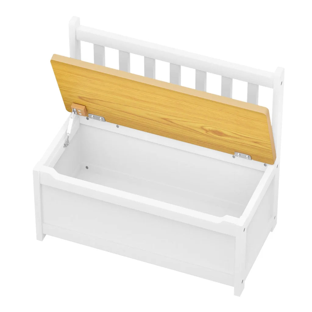 Levede 2-In-1 Kids Toys Storage Bench Box Wooden Chair-1973193545166753793